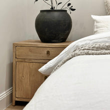 Load image into Gallery viewer, Antique Oversize Bedside Table _ Aged Elm
