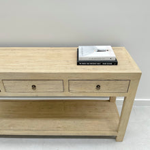 Load image into Gallery viewer, Organic Console _ Three Drawer + Shelf _ 160cm _ Blonde Elm

