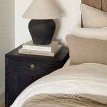 Load image into Gallery viewer, Provincial Bedside Table _ Textured Black

