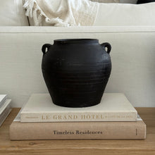 Load image into Gallery viewer, Antique Pot _ Handles _ Small _ Rustic Black
