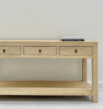 Load image into Gallery viewer, Organic Console _ Three Drawer + Shelf _ 160cm _ Blonde Elm
