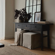 Load image into Gallery viewer, Oriental Console _ Three Drawer _ 180cm _ Rustic Black
