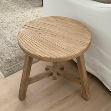Load image into Gallery viewer, Antique Side Table _ Tri-Leg_ Aged Elm
