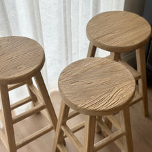 Load image into Gallery viewer, Antique Bar Stool _ Aged Elm
