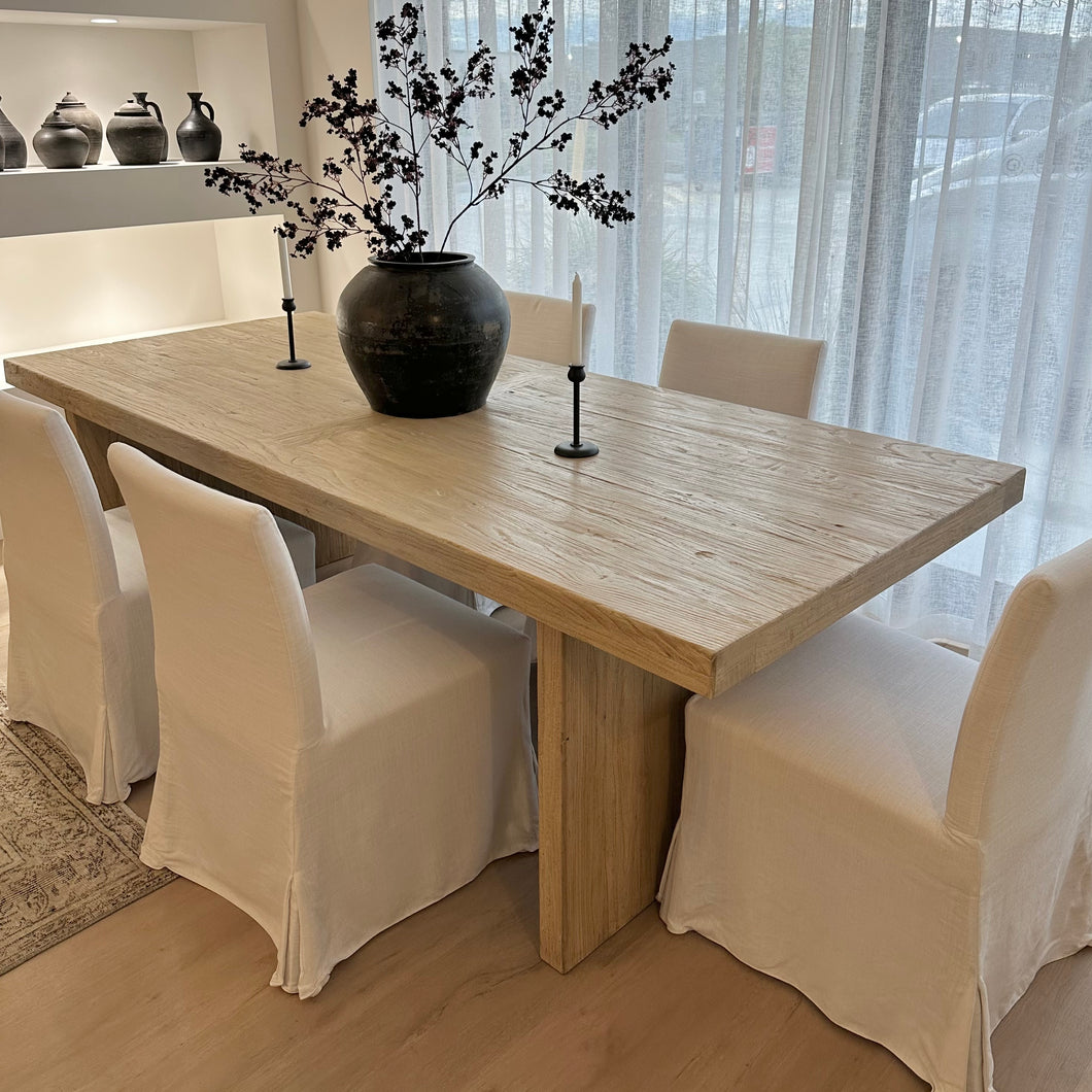 Honey Elm Platform Dining Table _ 270cm