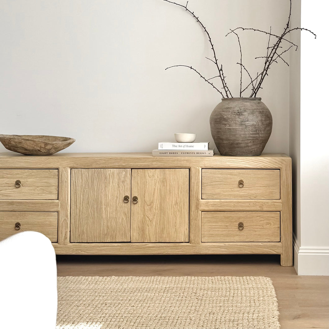 Organic Boho TV Unit _ Blonde Elm