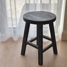 Load image into Gallery viewer, Vintage Stool _ Custom _ Rustic Black Elm
