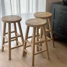 Load image into Gallery viewer, Antique Bar Stool _ Aged Elm
