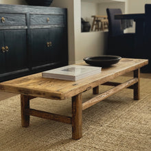 Load image into Gallery viewer, Farmhouse Coffee Table _ Low Style _ Raw Natural Elm
