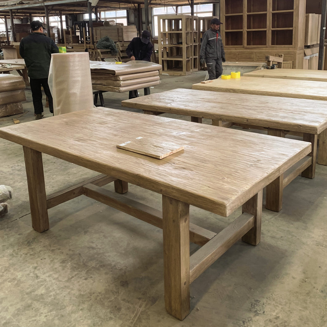 Antique Dining Table _ 200cm _ Aged Elm