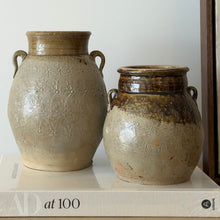 Load image into Gallery viewer, Antique Glazed Pottery _ Floral Pattern _ Beige &amp; Brown
