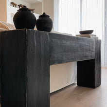 Load image into Gallery viewer, Provincial Hallway Table _ Barn Wood _ Rustic Black
