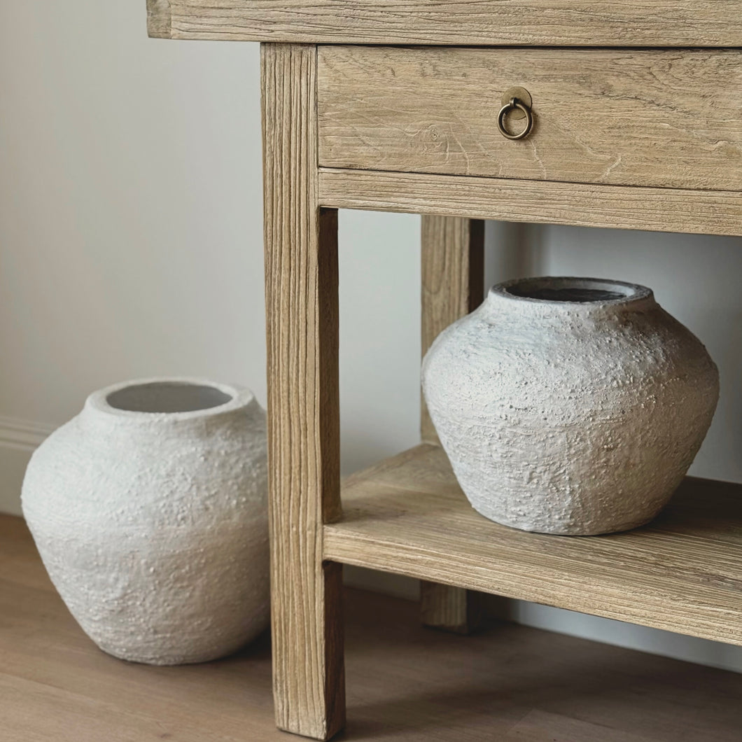 Textured White Pot _ 2 Sizes