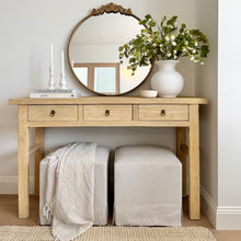 Load image into Gallery viewer, Organic Console _ Three Drawer _ 140cm _ Blonde Elm
