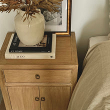 Load image into Gallery viewer, Farmhouse Bedside Table _ 55cm _ Aged Elm
