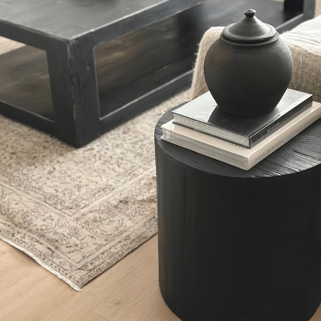 Provincial Drum Table Modern Black Impreshens