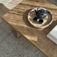 Load image into Gallery viewer, French Provincial Platform Coffee Table _ Distressed Brown
