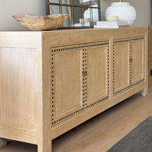 Load image into Gallery viewer, Organic Luxe Sideboard _ 230cm_ Studded Detail _ Blonde Elm
