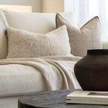 Load image into Gallery viewer, Organic Rustic Cushion _ White + Black
