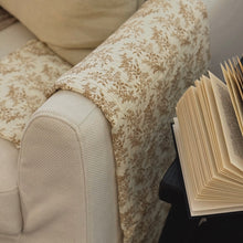 Load image into Gallery viewer, Countryside Muslin Throw _ Ivory + Light Brown
