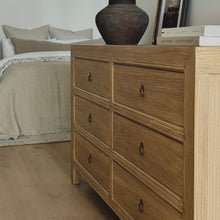 Load image into Gallery viewer, Antique Six Drawer Chest _ Aged Elm
