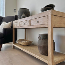 Load image into Gallery viewer, Antique Console _ 160cm _ Aged Elm _ Three Drawer
