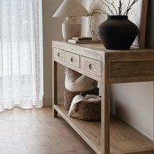 Load image into Gallery viewer, Antique Console _ 160cm _ Aged Elm _ Three Drawer
