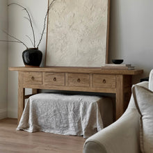 Load image into Gallery viewer, Farmhouse Hallway Table _ Aged Elm
