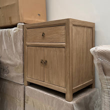 Load image into Gallery viewer, Farmhouse Bedside Table _ 55cm _ Aged Elm
