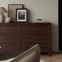 Load image into Gallery viewer, Wabi Six Drawer Chest _ Antique Brown
