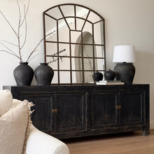 Load image into Gallery viewer, Antique Luxe Sideboard _ Studded Detail _ 220cm _ Rustic Black
