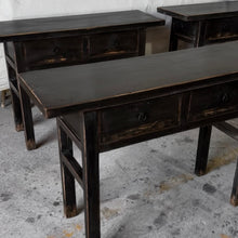 Load image into Gallery viewer, Oriental Console _ Two Drawer _ 120cm _ Rustic Black
