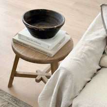 Load image into Gallery viewer, Antique Side Table _ Tri-Leg_ Aged Elm
