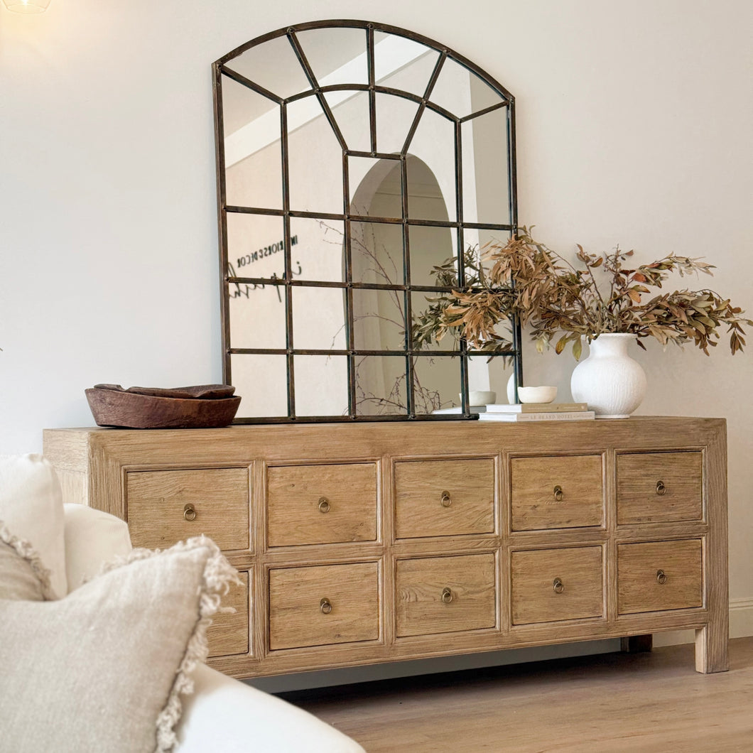 American Farmhouse Sideboard _ Ten Drawer _ Aged Elm