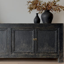 Load image into Gallery viewer, Antique Luxe Sideboard _ Studded Detail _ 220cm _ Rustic Black
