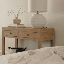 Load image into Gallery viewer, *Clearance Item* Organic Console _ Two Drawer + Shelf _ 120cm _ Blonde Elm
