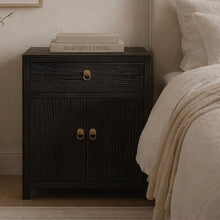 Load image into Gallery viewer, Heritage Bedside Table _ Textured Black
