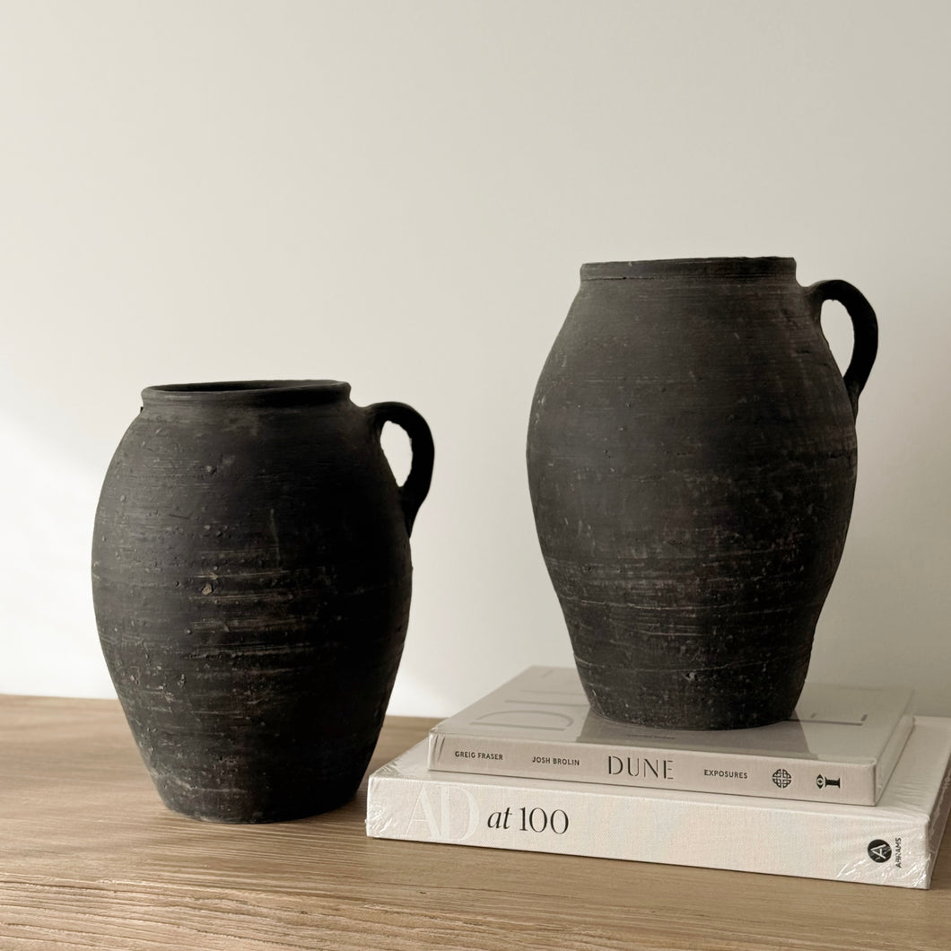 Vintage Vessel _ Handle _ Stone Grey/Black