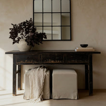 Load image into Gallery viewer, Oriental Console _ Three Drawer _ 180cm _ Rustic Black
