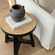 Load image into Gallery viewer, Heritage Tea Table _ Distressed Black + Honey Elm
