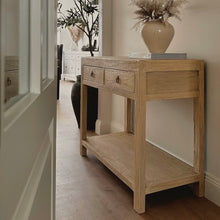 Load image into Gallery viewer, Organic Console _ Two Drawer + Shelf _ 120cm _ Blonde Elm
