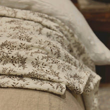 Load image into Gallery viewer, Vintage Farmhouse Muslin Throw _ Ivory + Dark Brown
