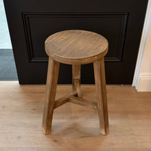 Load image into Gallery viewer, Ming Stool _ Triangle Base_ Rustic Brown

