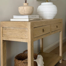Load image into Gallery viewer, Organic Console _ Two Drawer + Shelf _ 120cm _ Blonde Elm
