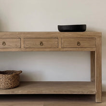 Load image into Gallery viewer, Antique Console _ 160cm _ Aged Elm _ Three Drawer
