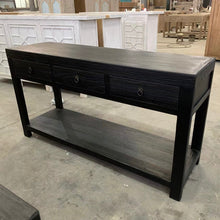 Load image into Gallery viewer, Heritage Console _ Three Drawer + Shelf _ Textured Black

