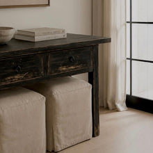 Load image into Gallery viewer, Oriental Console _ Two Drawer _ 120cm _ Rustic Black

