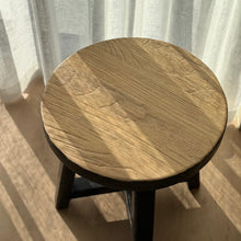 Load image into Gallery viewer, Heritage Tea Table _ Distressed Black + Honey Elm
