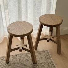 Load image into Gallery viewer, Farmhouse Worker Stool _ Aged Elm
