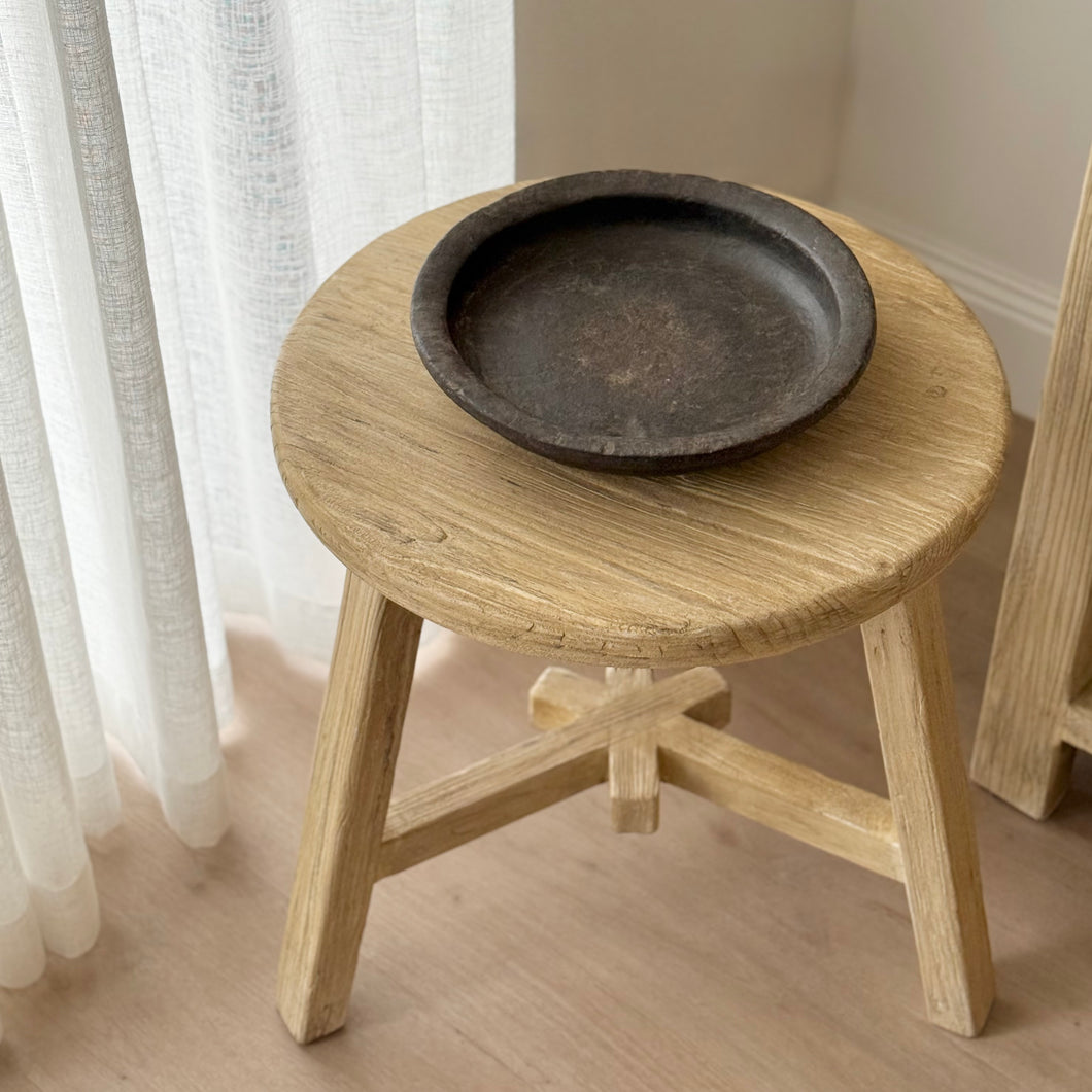 Organic Side Table _ Tri-Leg _ Blonde Elm